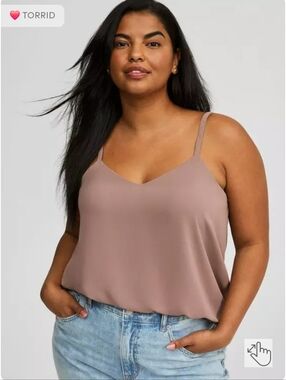 torrid Taupe Brown Sophie Chiffon Spaghetti Strap Cami